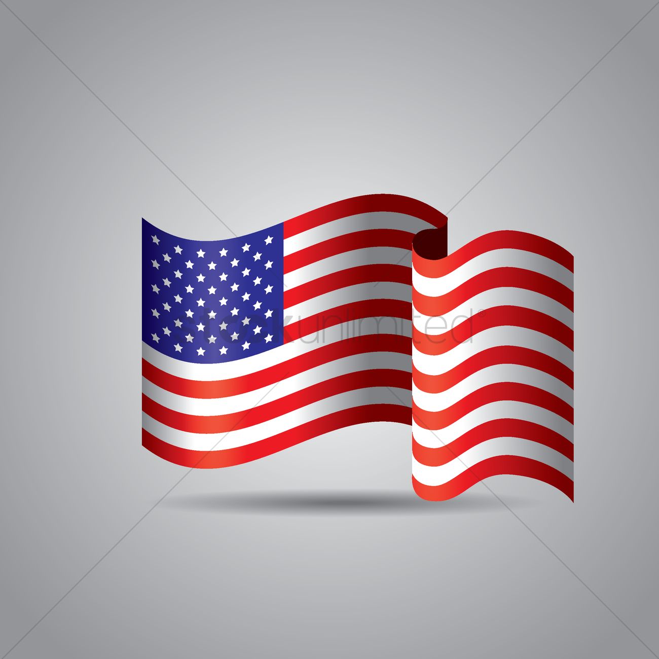 1300x1300 Usa Flag Waving Vector Image