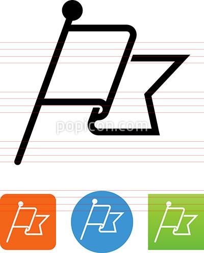 400x496 Vector Waving Flag Icon