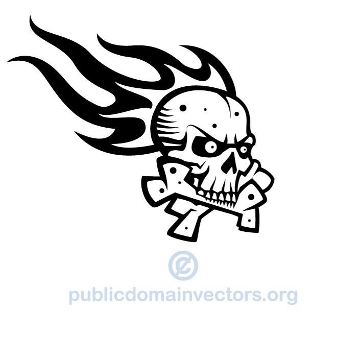 660x660 Skull In Flames Vector Clip Art