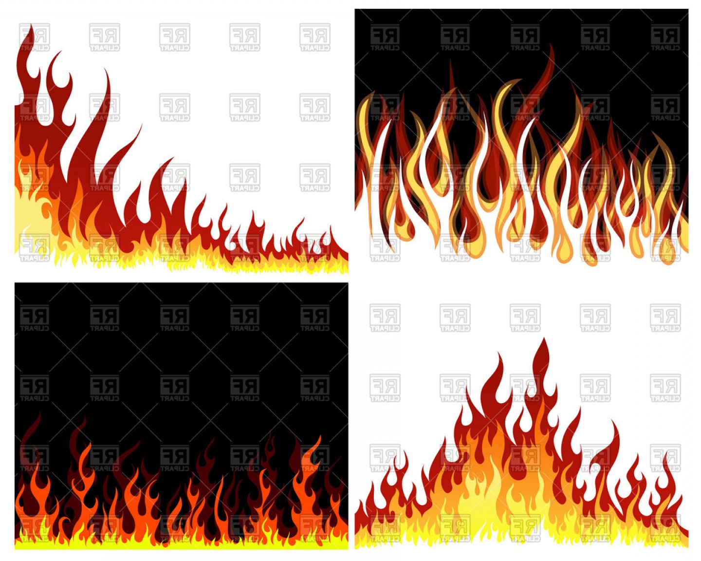 Fire Flame Border Set Vector Clipart Soidergi 1440x1152 Fire Flame Border Set Vector Clipart Soidergi