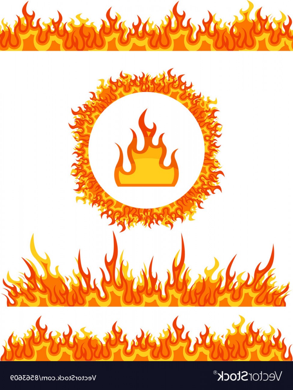 Simple Fire Border Patterns And Round Frame Flame Vector 975x1296 Simple Fire Border Patterns And Round Frame Flame Vector