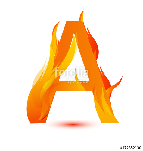 475x500 Letter A In Fire Flame Icon Vector Stock Image And Royalty Free