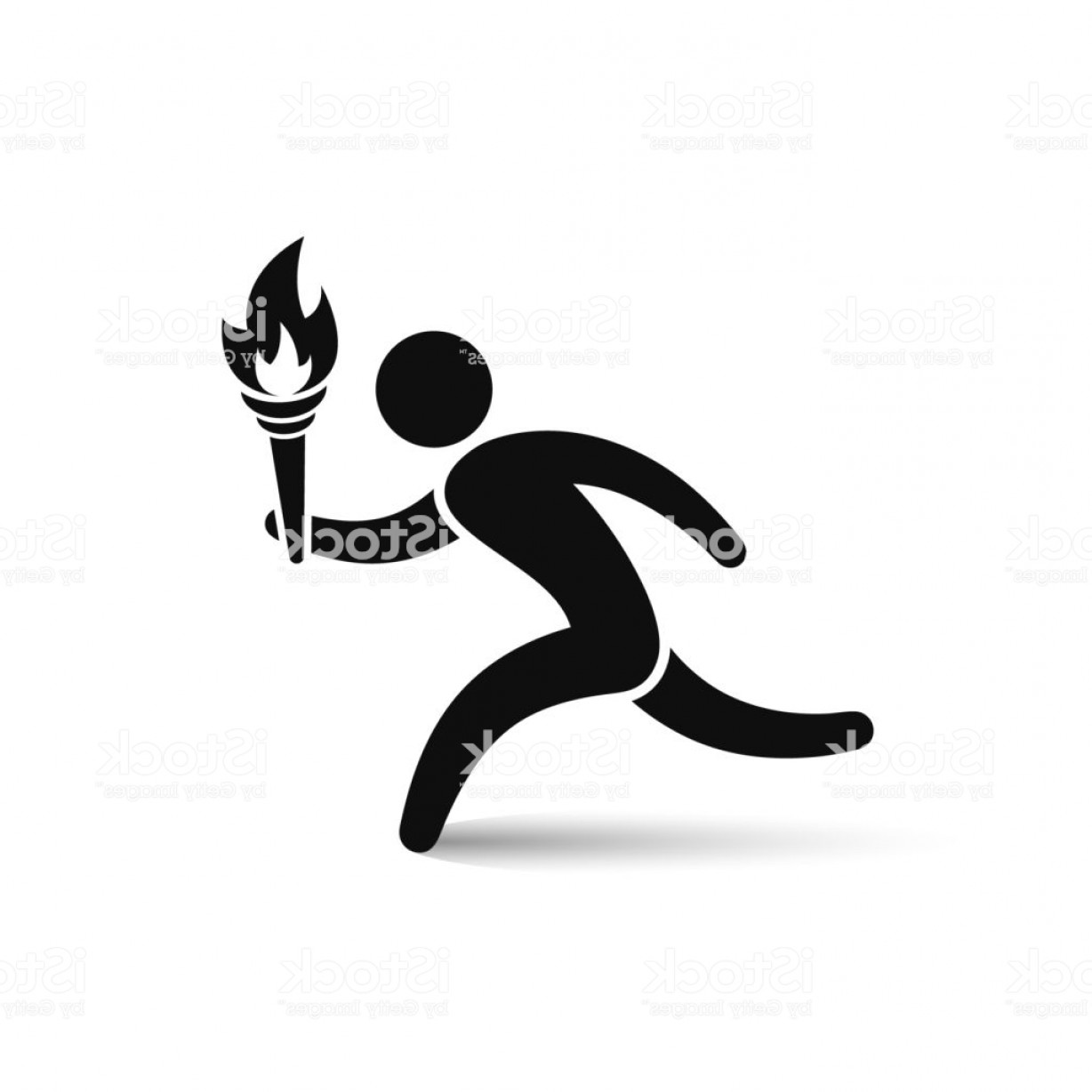 1228x1228 Running Man With Torch Flame Icon Vector Illustration Gm Lamaison