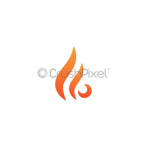 500x500 Fire Flame Icon Element Vector Isolated Illustration, Stock Vector