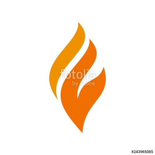 500x500 Fire Logo Flame Icon Burning Symbol Vector Stock Image