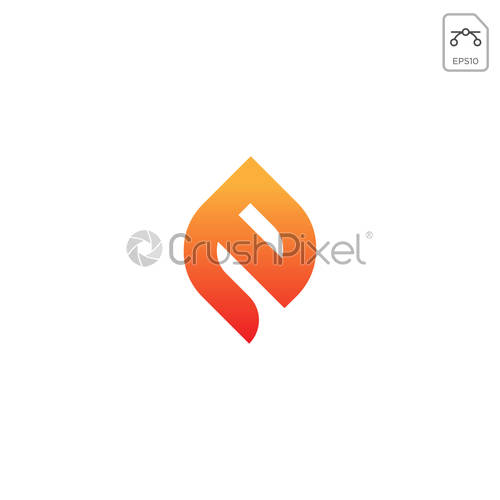 500x500 Flame Initial E Logo Vector Abstract Design Element Isolated