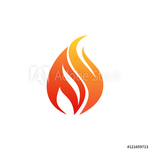 500x500 Simple Fire Flame Logo Vector Image Icon