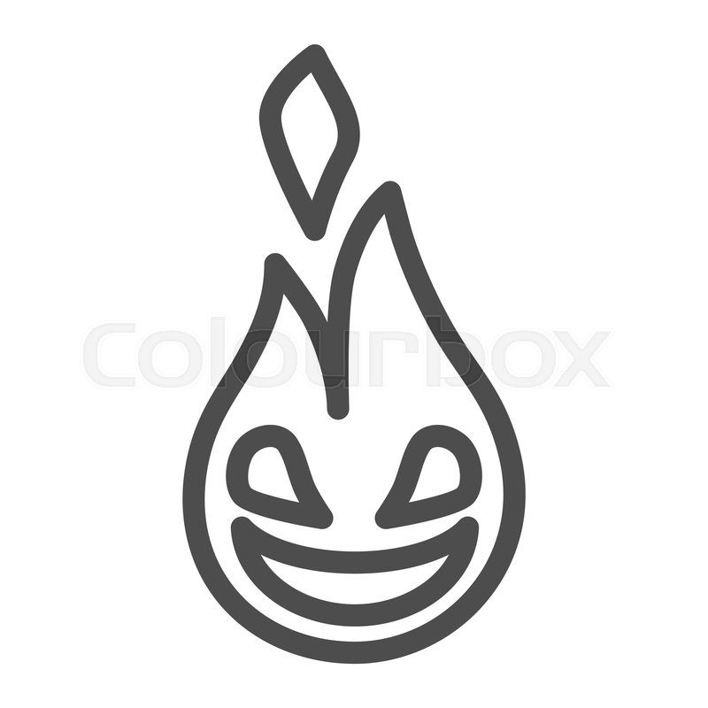 800x800 Fire Flame Line Icon Emoji Flame Stock Vector Colourbox