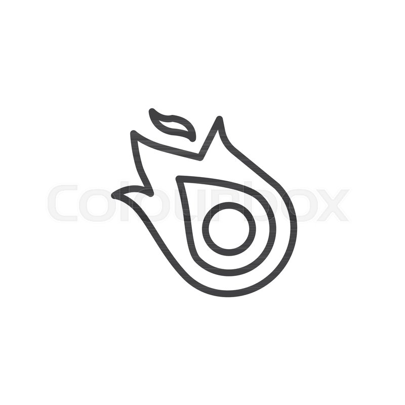 800x800 Fire Flame Outline Icon Linear Style Stock Vector Colourbox