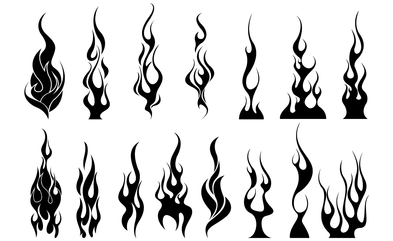 1270x778 Flames Vector Pack Tattoo