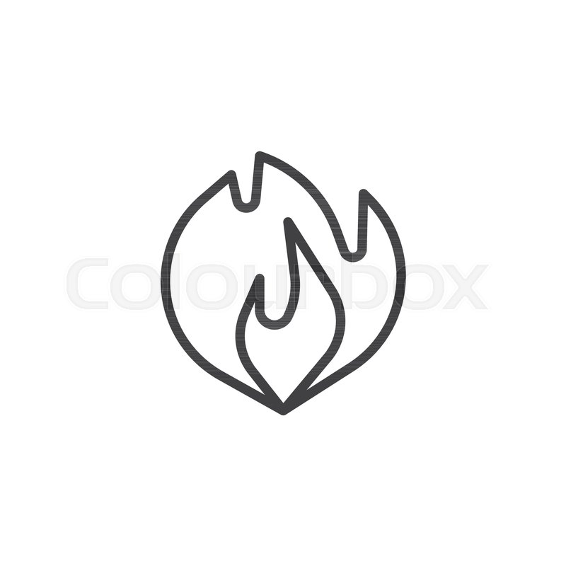 800x800 Fire Flame Line Icon, Outline Vector Stock Vector Colourbox