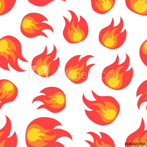500x500 Flame Fire Seamless Pattern Background Icon Business Flat Vector