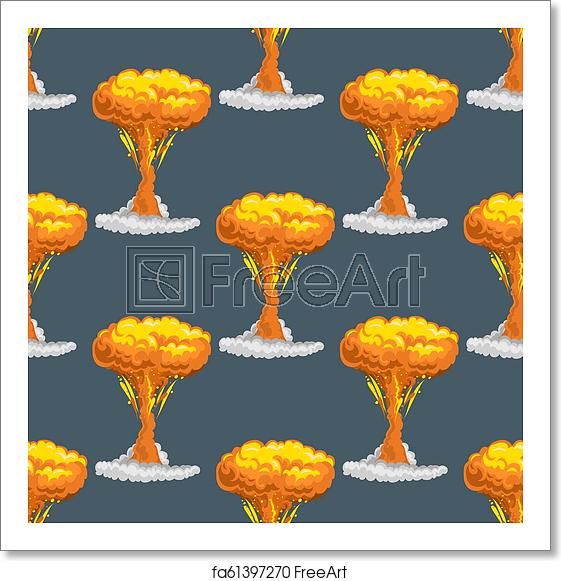 561x581 Free Art Print Of Bomb Boom Effect Seamless Pattern Flame Vector