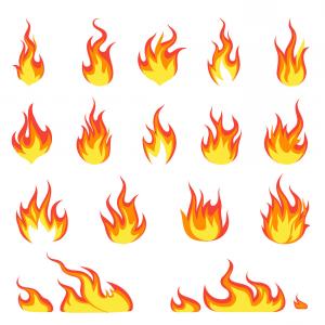 300x300 Cartoon Fire Flames Background Pattern On A White Vector Wallkeeper