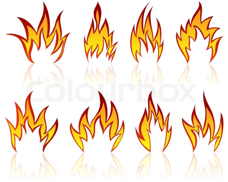 800x640 Set Of Different Fire Patterns For Stock Vector Colourbox