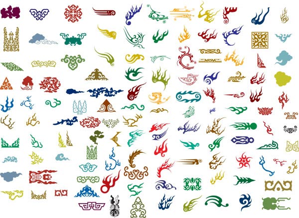 600x439 Variety Of Classical Elements With The Flame Pattern Vector