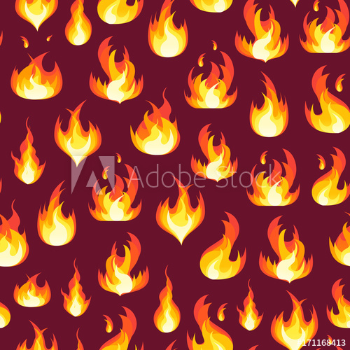 500x500 Cartoon Fire Flames Background Pattern Vector