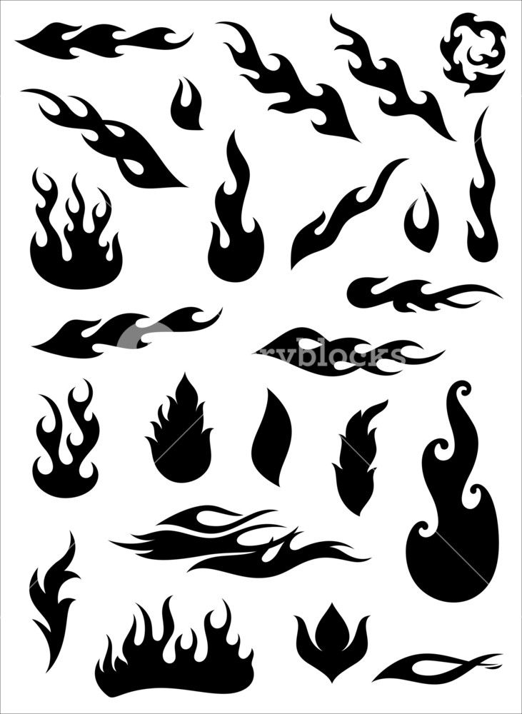 731x1000 Fire Flame Silhouettes Vector Royalty Free Stock Image