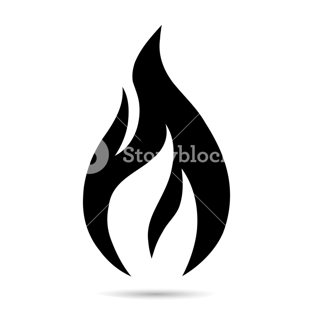 1000x1000 Fire Flame Icon Black Icon Isolated On White Background Fire