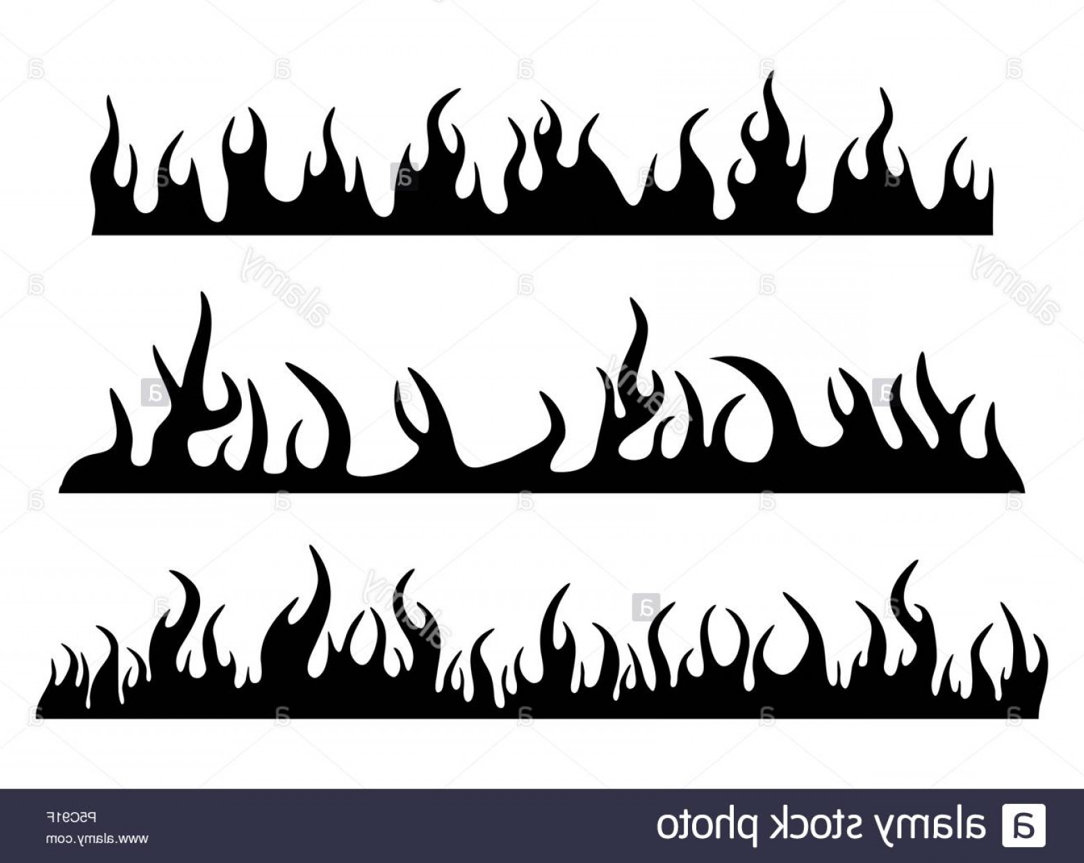 1560x1243 Burning Fire Flame Silhouette Set Banner Horizontal Design