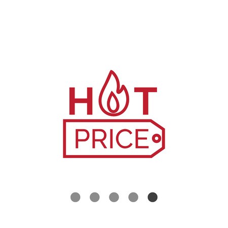 450x450 Icon Of Hot Price Label With Price Tag And Flame Silhouette