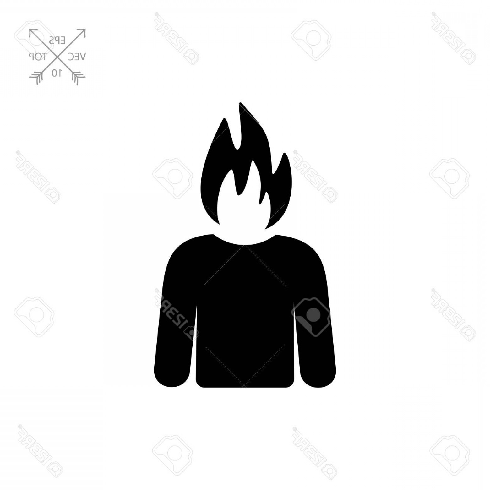 1560x1560 Photostock Vector Person Silhouette With Flame Instead Of Head