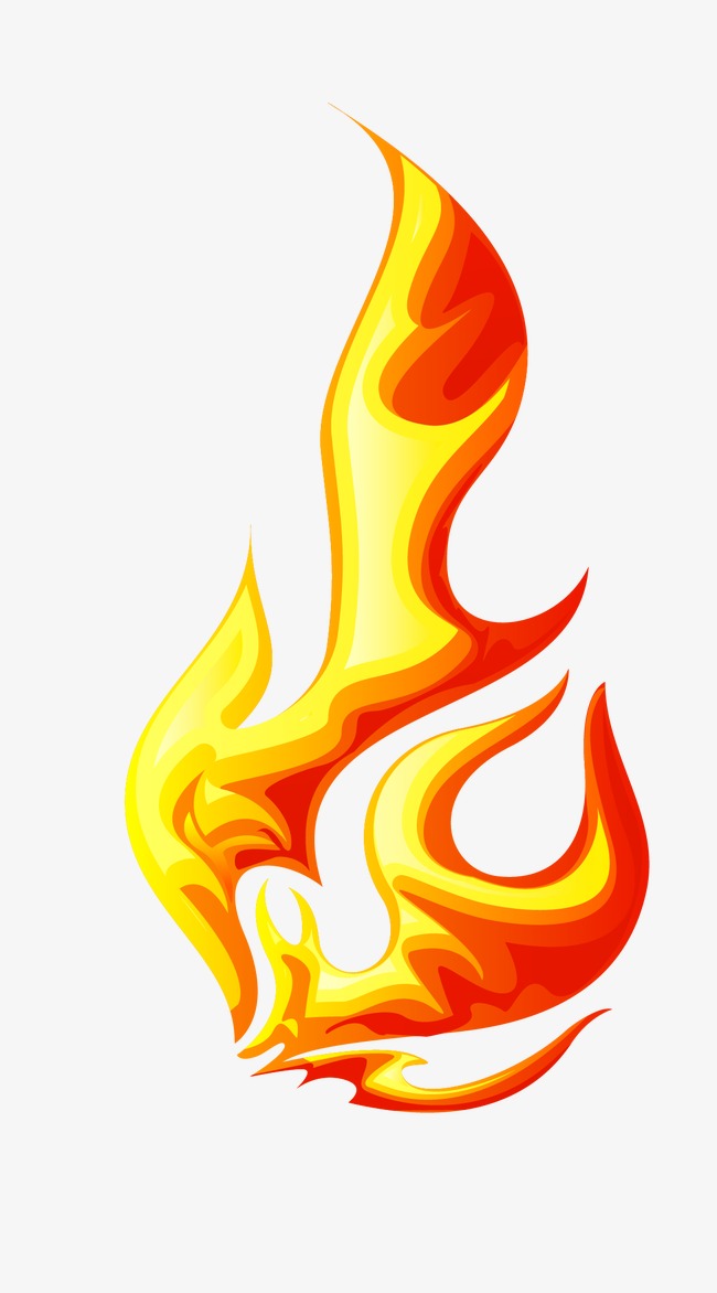 650x1172 Cartoon Flame Vector Elements Png Download Flames Vector Png