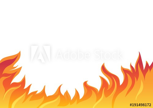 500x354 Fire Flame Vector Illustration, Isolated On White Background
