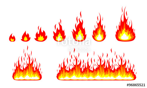500x300 Set Of Fire, Flame, Vector Fire Logo Design, Stock Image