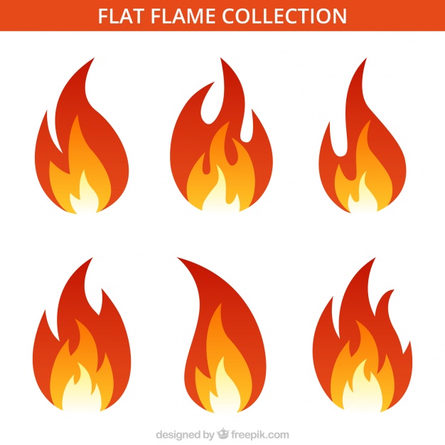 626x626 Assortment Of Six Flat Flames Vector Free Download