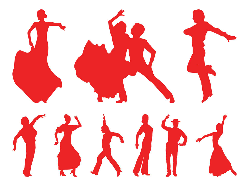 1024x765 Flamenco Dancers Silhouettes Vector Art Graphics