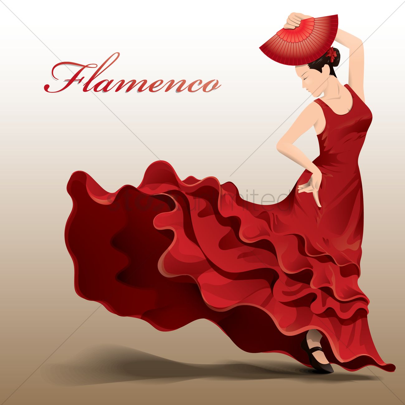 1300x1300 Flamenco Dancer Vector Image