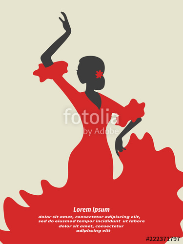 375x500 Flamenco Dancer Vector Illustration Spanish Girl Stock Image