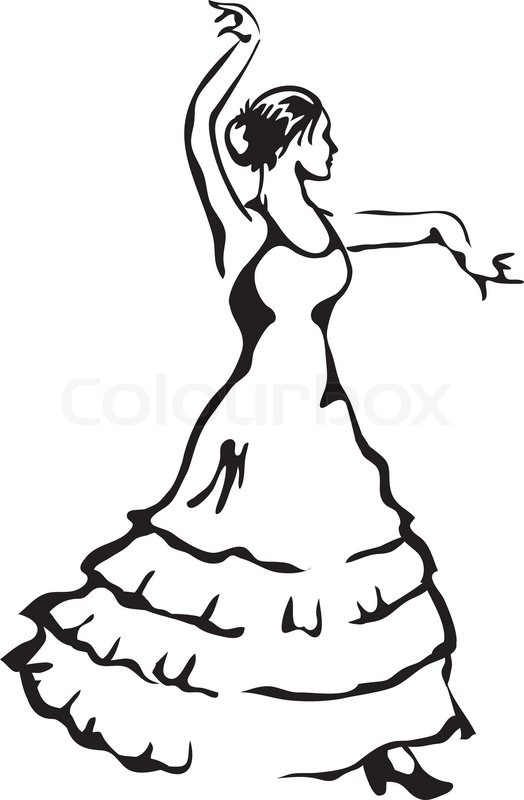 524x800 Flamenco Dancer Vector Illustration Stock Vector Colourbox