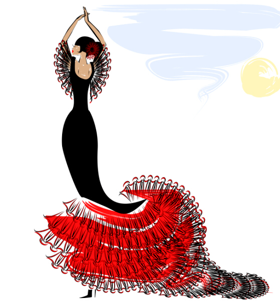 559x609 Passionate Dancer Flamenco Women Vector Free Download