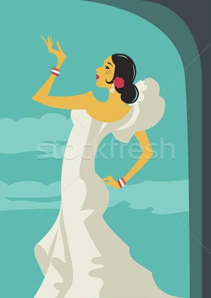 424x600 Spanish Flamenco Dancer Vector Illustration Tommaso Chiarolini
