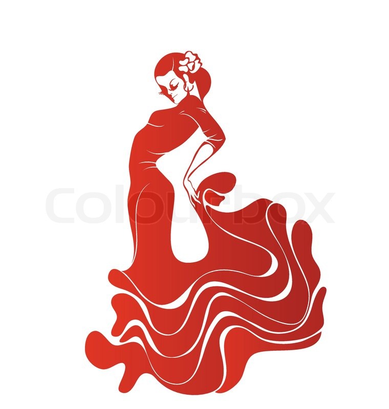 760x800 Flamenco Dancer Silhouette Vector
