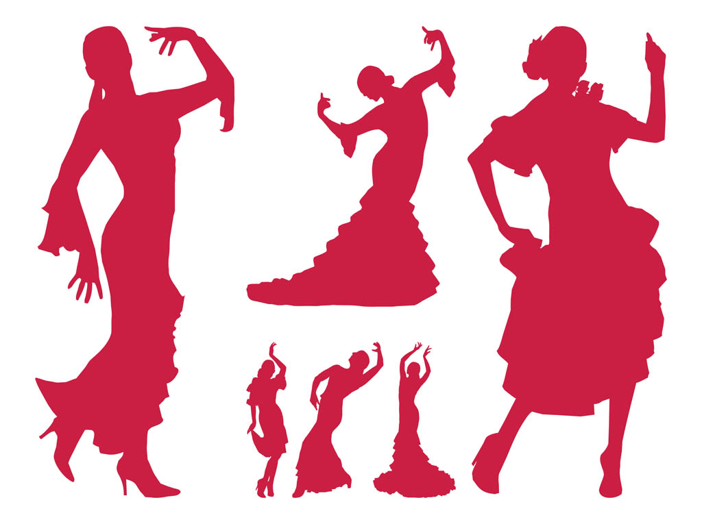 1024x765 Flamenco Dancer Silhouettes Vector Art Graphics
