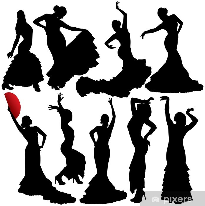 696x700 Flamenco Vector Silhouettes Layered Fully Editable Sticker