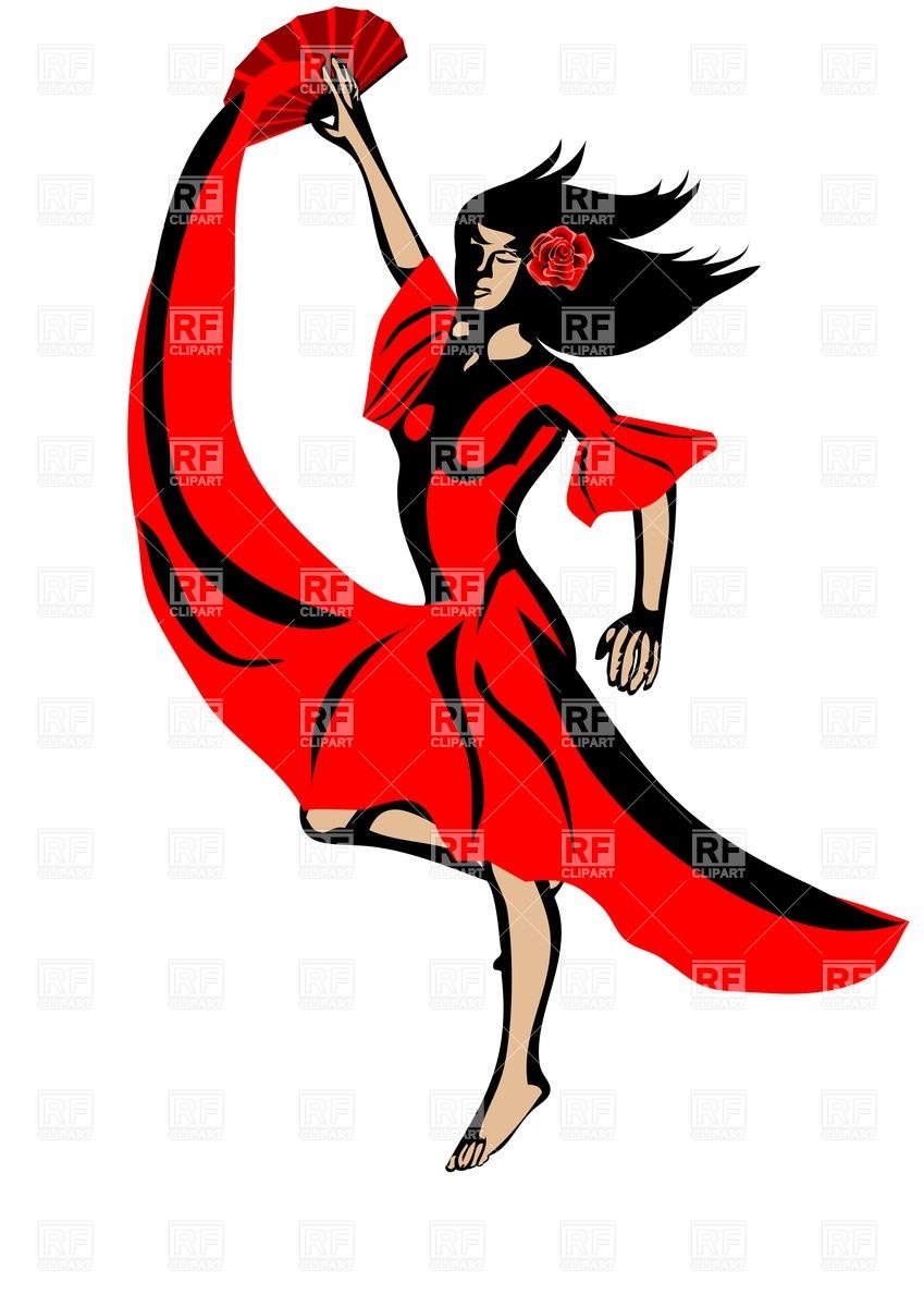 849x1200 Young Woman Dancing Flamenco Vector Image Of People Arkela