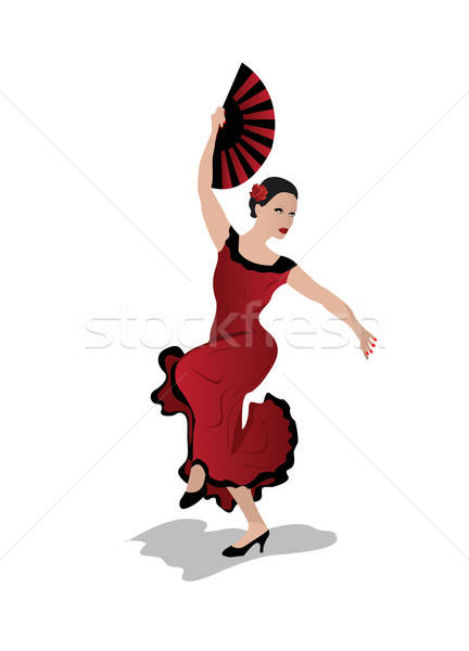 432x600 Young Woman Dancing Flamenco Vector Illustration Edyta Karska