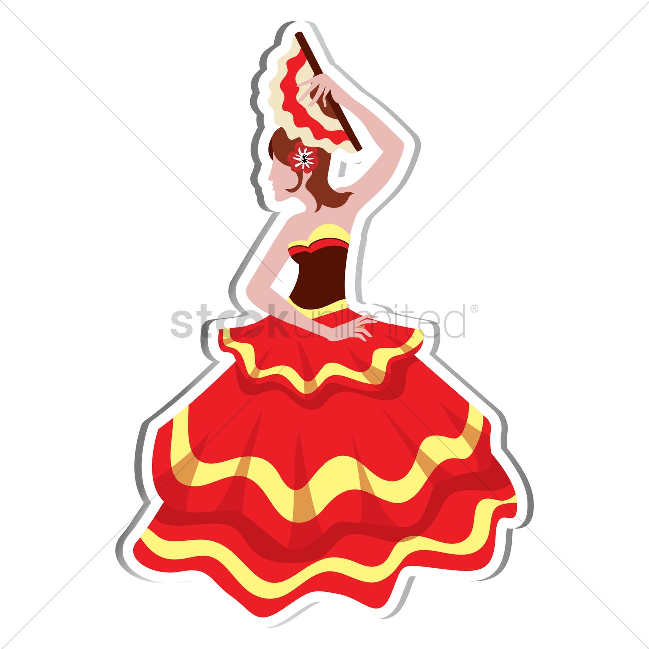 1300x1300 Espana Flamenco Vector Image