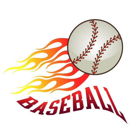 Flaming Baseball Vector