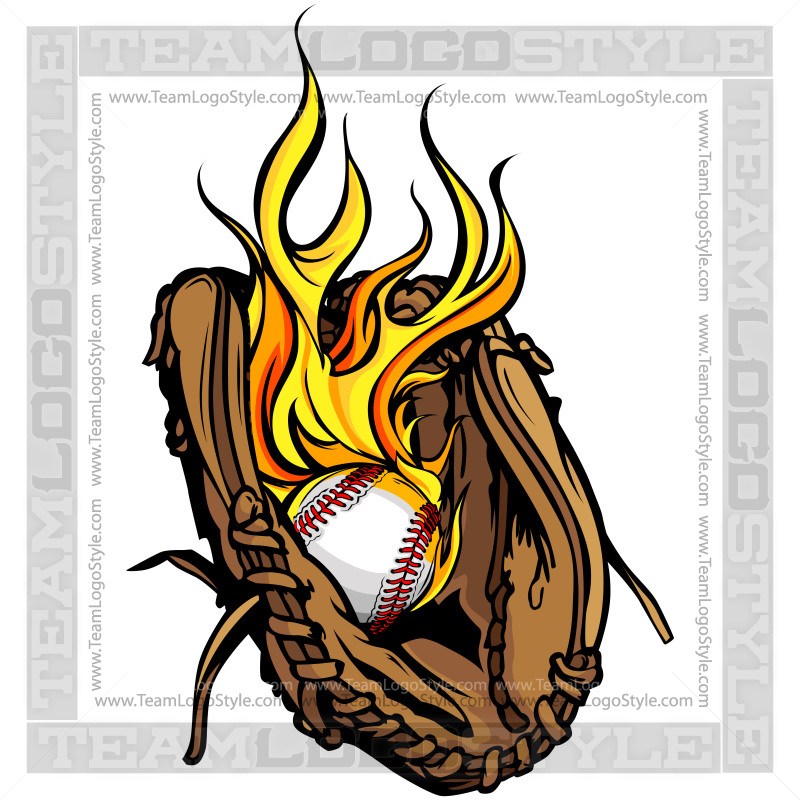 800x800 Flaming Baseball Logo