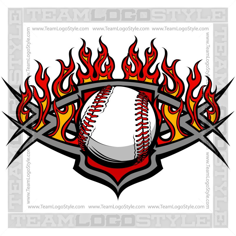 800x800 Flaming Baseball Logo
