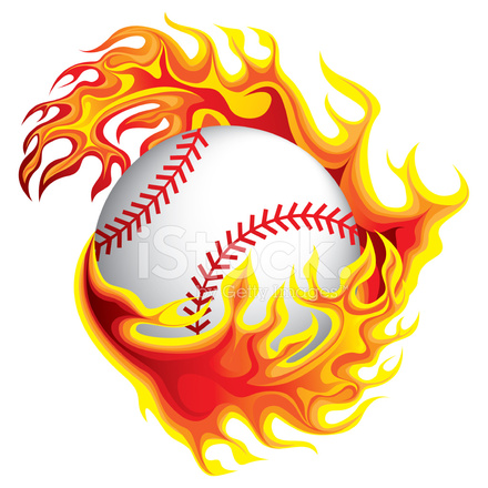 440x440 Baseball In Flame Stock Vector
