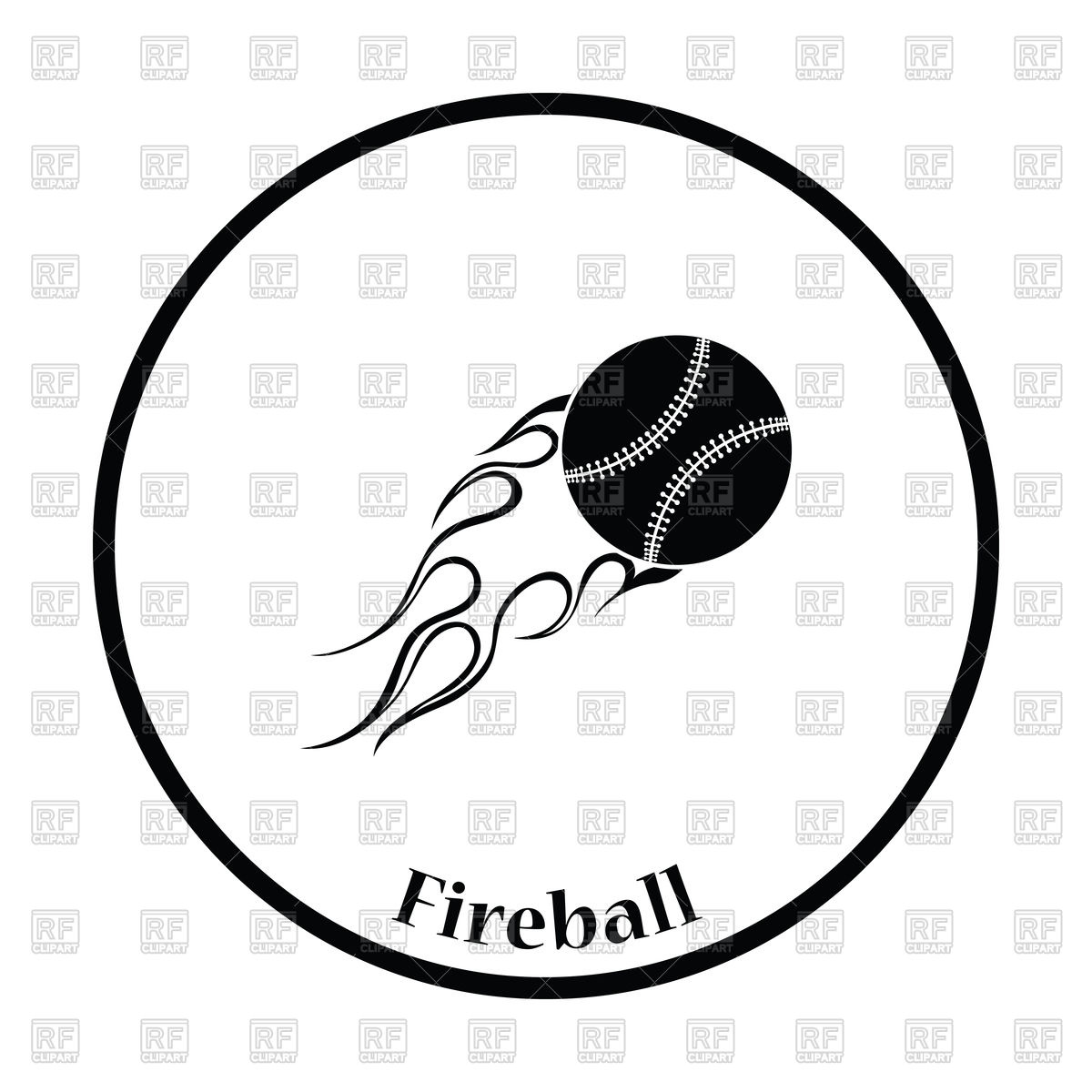 1200x1200 Flaming Baseball Ball Icon Vector Image Of Sport And Leisure