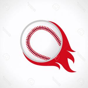 300x300 Photostock Vector Flying And Flaming Baseball Ball Fiery Sign