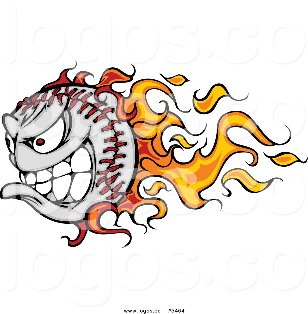 1024x1044 Royalty Free Vector Of A Logo Of A Competitive Flaming Baseball
