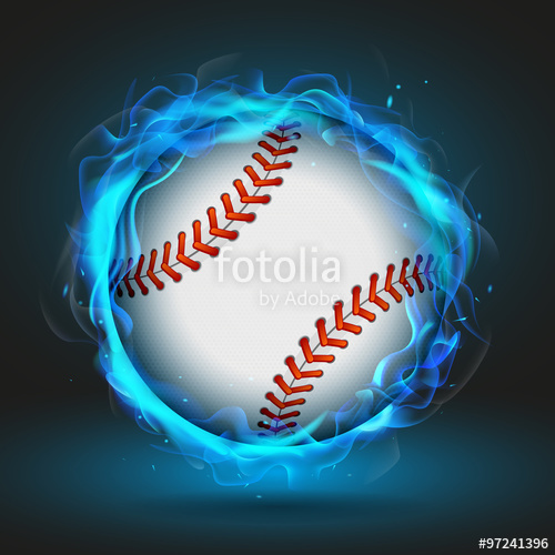500x500 Vector Baseball Ball In Blue Flame Stock Image And Royalty Free